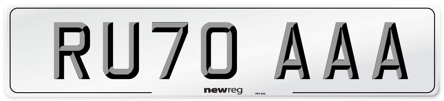 RU70 AAA Number Plate from New Reg